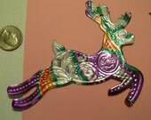 Recycled Soda Cola Drink Can - Embossed Christmas Reindeer ORNAMENT - Winter Tree Fun