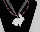 Bunny Ribbon Necklace and Earring Set