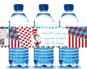 Dr Suess children kids children kids party Water bottle label invitation pack theme red blue diy printable
