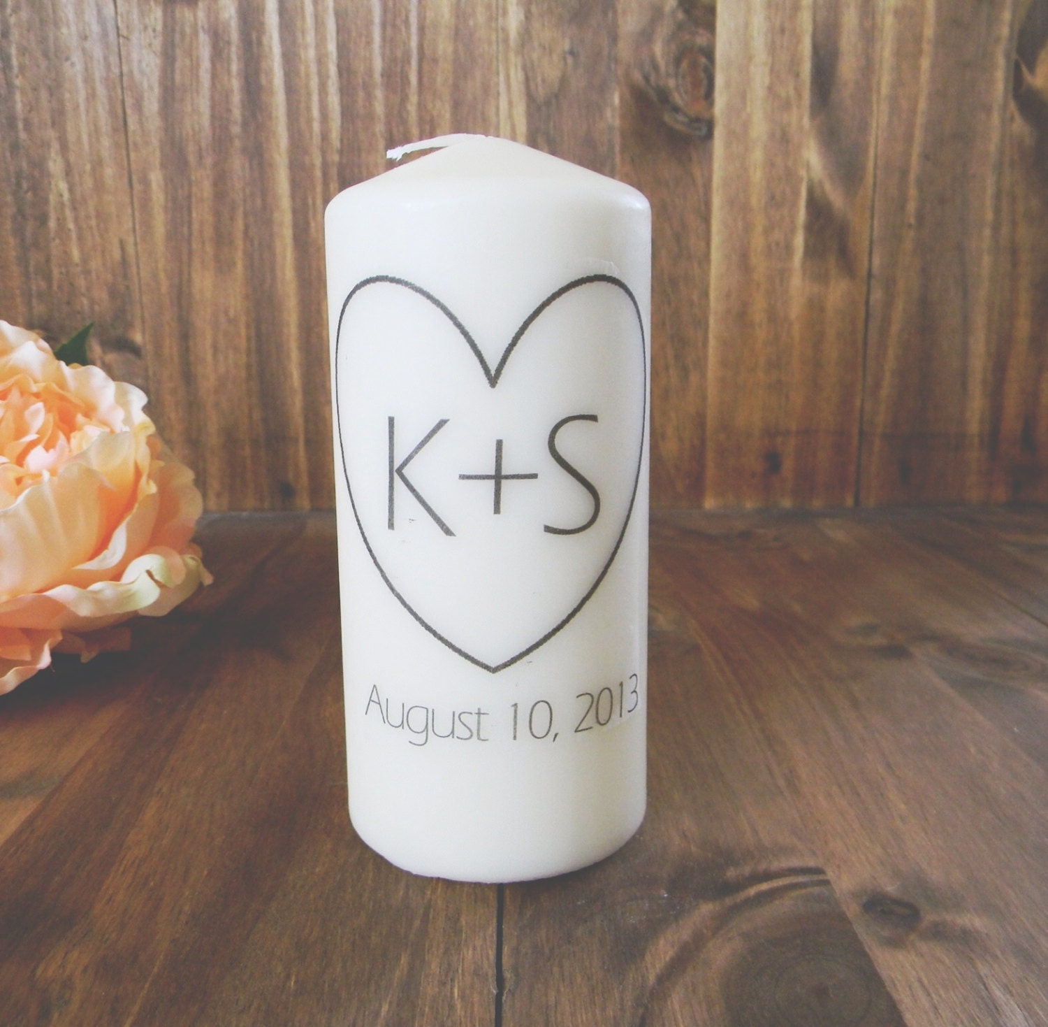 Me and You Personalized 6 Inch Pillar Unity Candle, Wedding, Couple, House warming gift, home