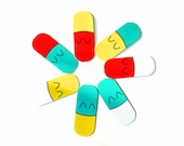 Happy Pill Capsules Giant Mini Notecard Tags (Pack of 7) - Gloriousmess