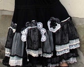 Old lace black and white crazy skirt - jamfashion