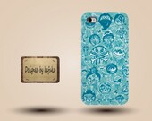 iphone case, i phone 4 4s 5 case, iphone4 iphone4s iphone5 case,plastic rubber silicone cases cover,blue turquoise funny skull  p1028