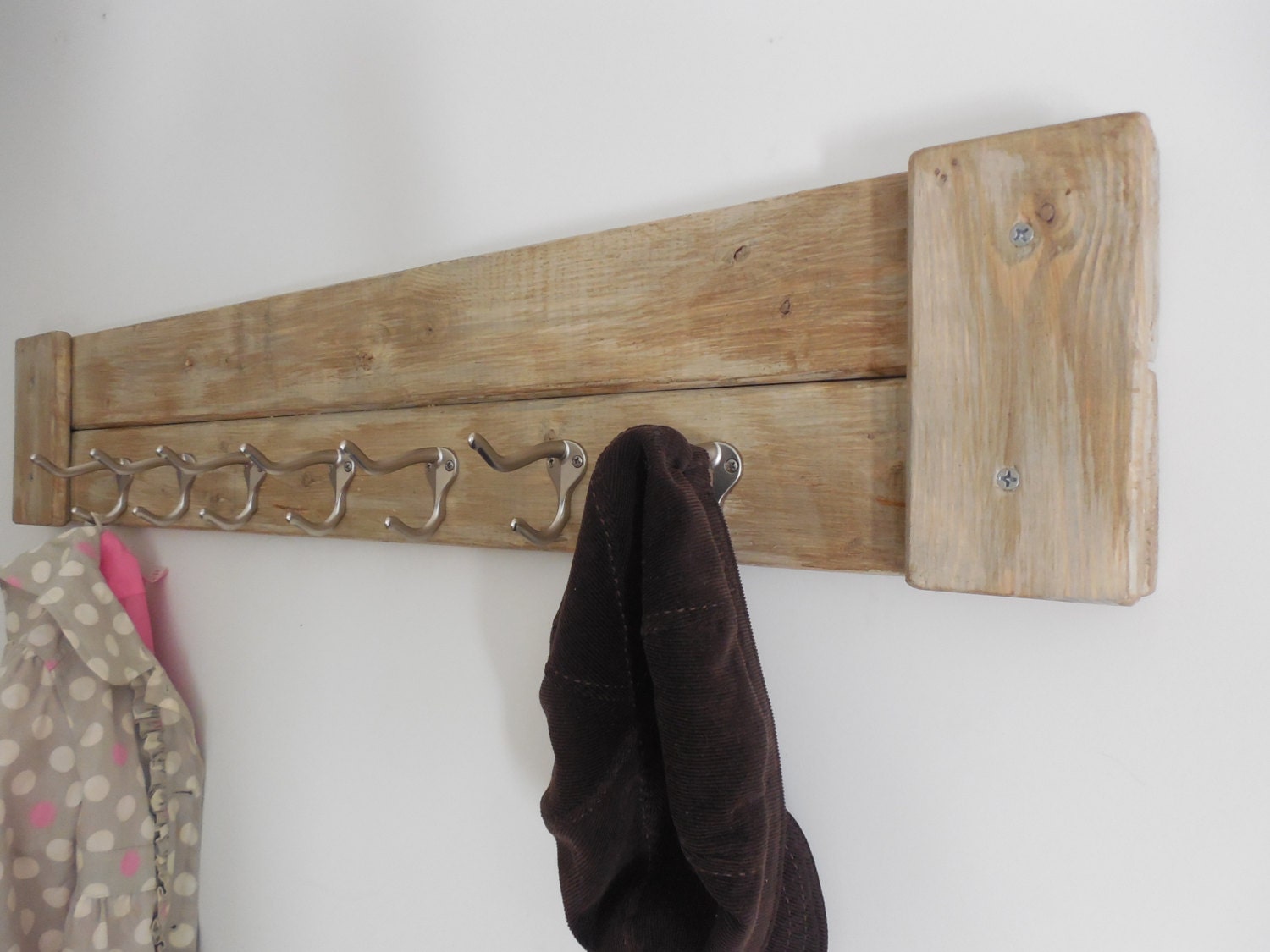 Coat Rack / Farmhouse / rustic with 7 hooks / Wall hanging