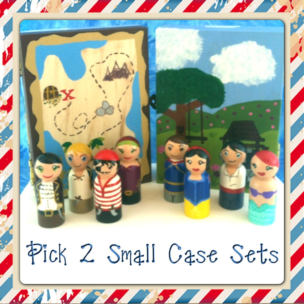 Pick 2 Small Cases with 8 Peg People Sets Discount Bundle
