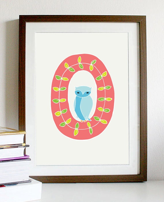 A4 Letter Alphabet artwork print: "O" / Nursery artwork / kids room artwork