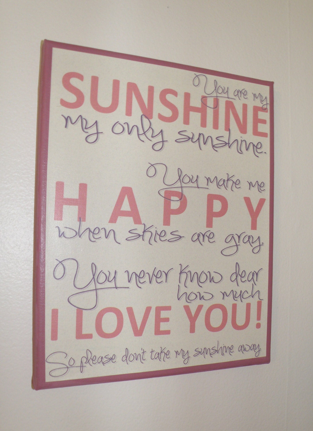 You are my sunshine art, boy girl room decor, nursery wall hanging