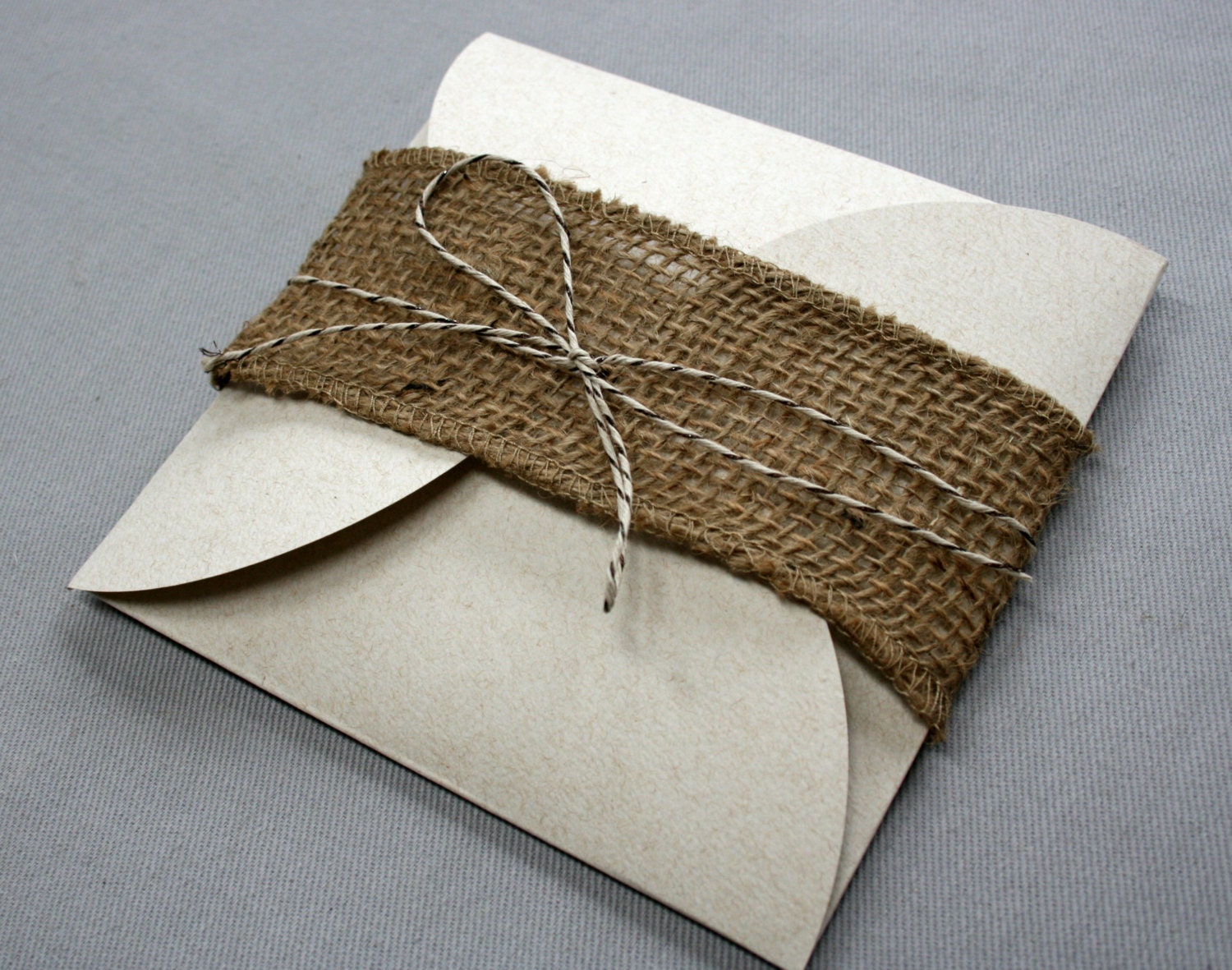 Burlap Wrap and Jute Twine Tie Add-On for Invitations