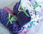 Soft and Cozy Two-Sided Minky Blankets in Purple-Those Shown Individually Available