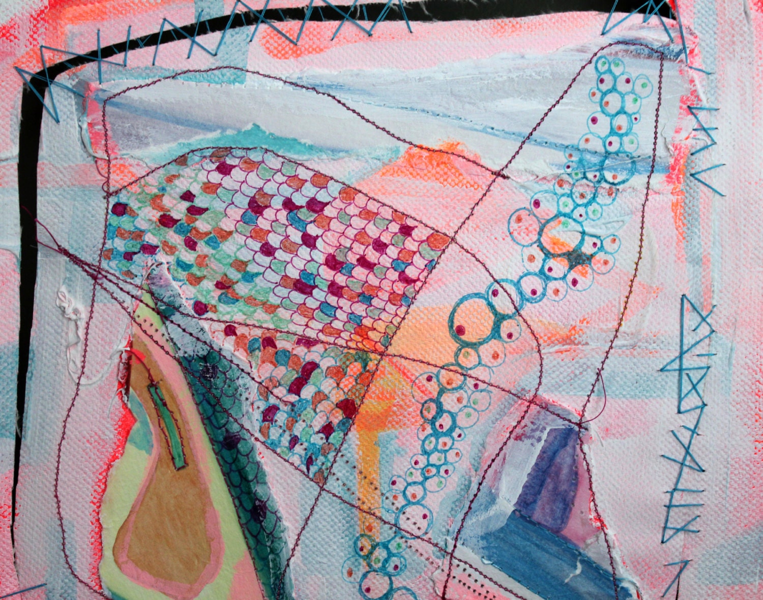 Abstract SEWN Painting/Mixed Media Painting/Original Series