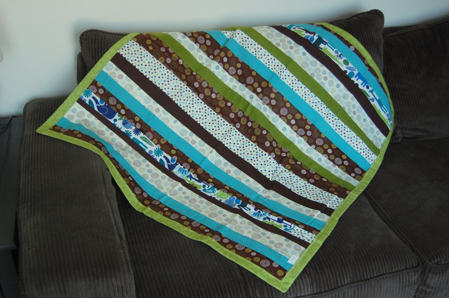 Oliver Blanket in Greens, Blues & Browns