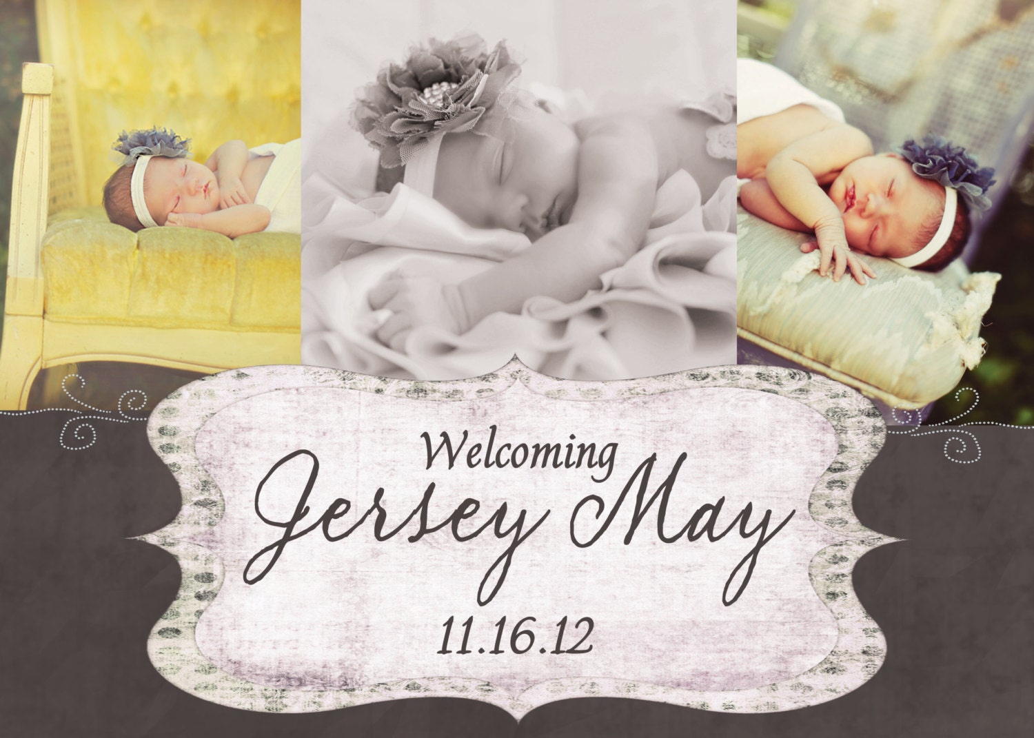 Jersey Birth Announcement with pictures