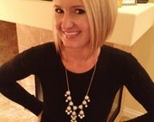 White J. Crew inspired Bubble Bib Necklace