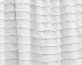 Cascading Ruffle Curtain Panel in White