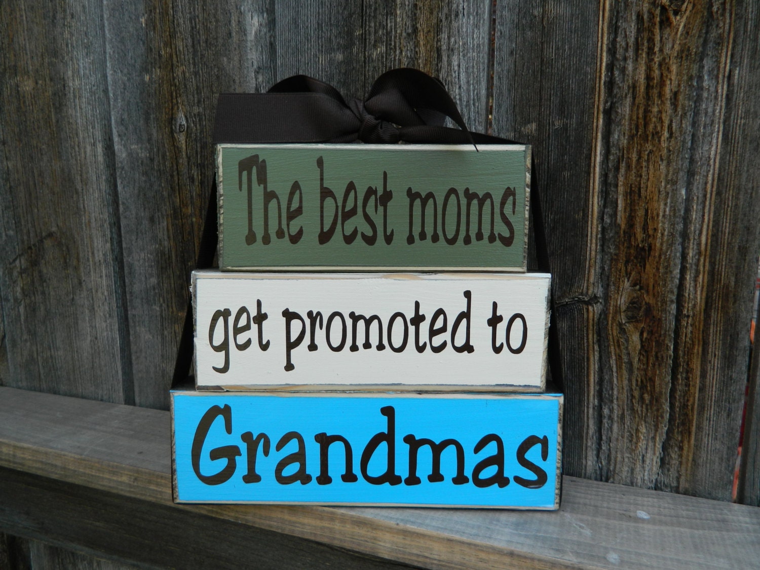 Grandma/Mothers day wood blocks--The best Moms get promoted to Grandmas