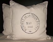 Large French Country Floor Pillow-Grain Sack Look-25" x 25" - MaBrownMercantile