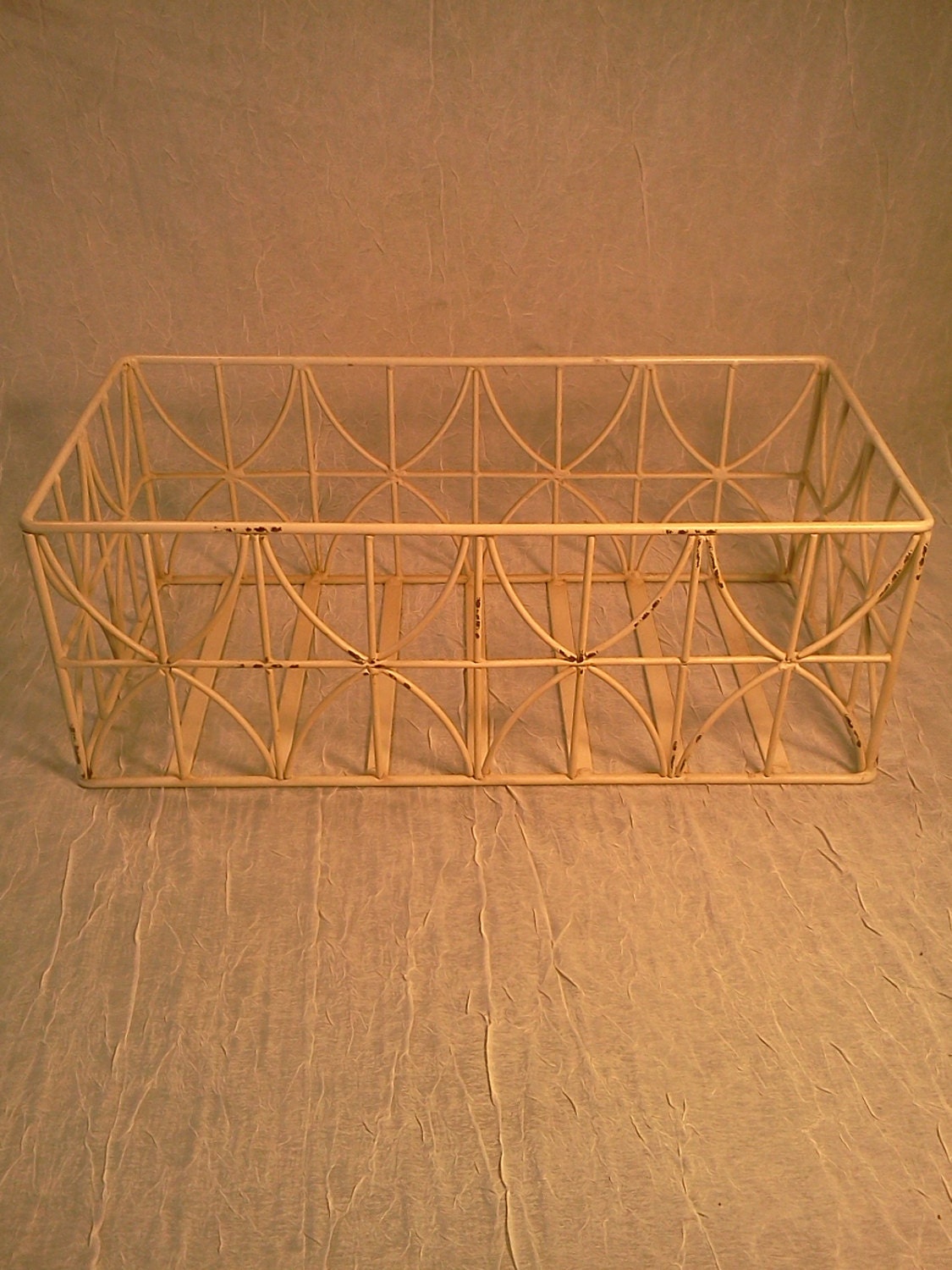 Vintage Metal Basket Box Planter Garden Kitchen Storage Shabby Chic Decoration White Plant Closet Desk Organizer Container Gift
