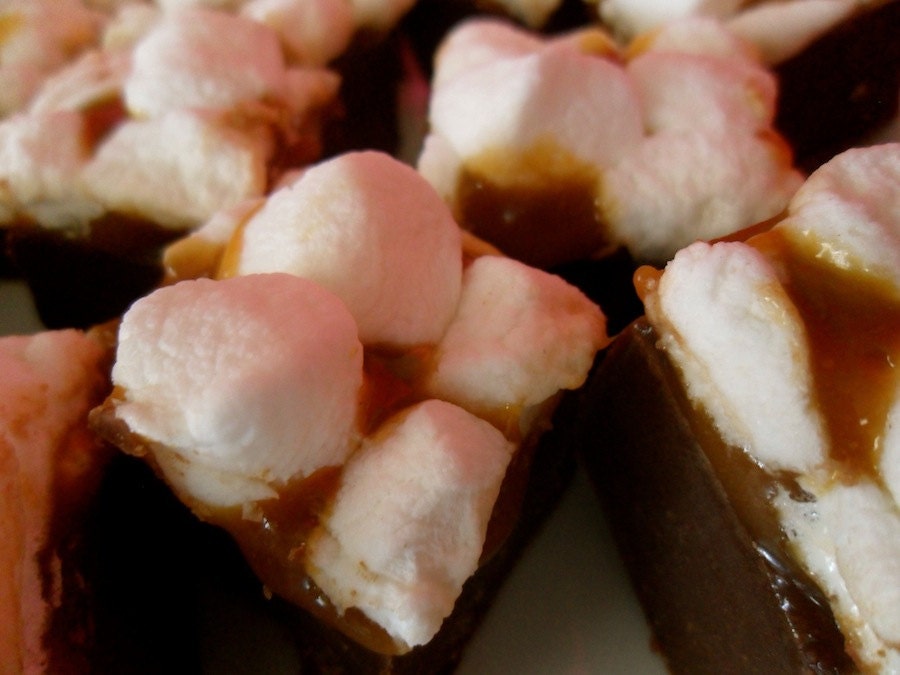 A Little Taste of Heaven Fudge (Chocolate Butterscotch Rum Fudge with Caramel and Marshmallow)- 1/2 Pound (Alcohol Free)