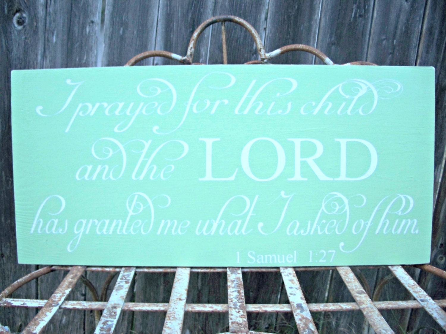 I Prayed for this Child - 1 Samuel - Baby shower gift, Nursery Art, Wedding Sign, Childrens Room Decor