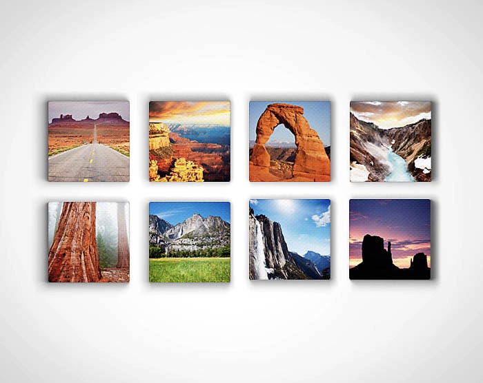 Custom Canvas - set of 8, 10x10 each - your photos printed on gallery wrapped canvas, photo art on canvas