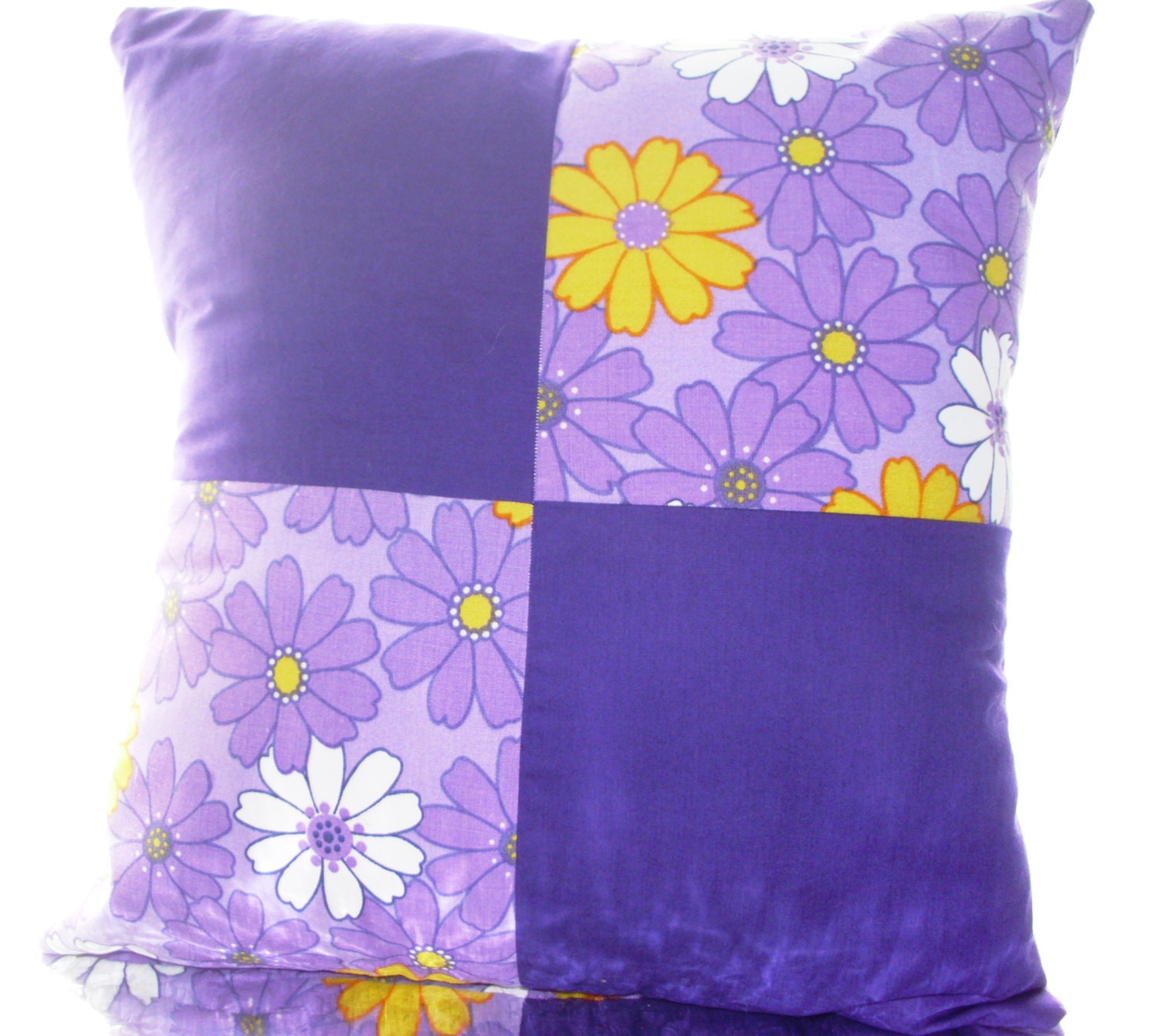 Purple Cushion Cover, Handmade with recycled materials.