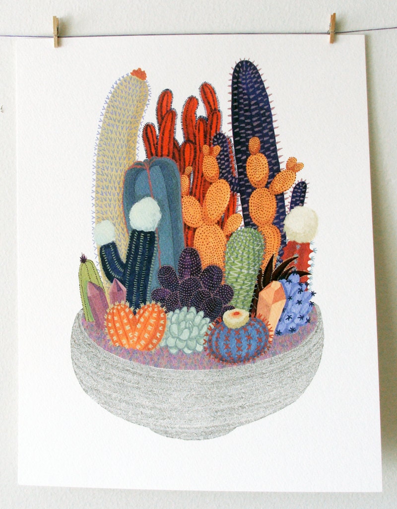 Crystal Cactus Print