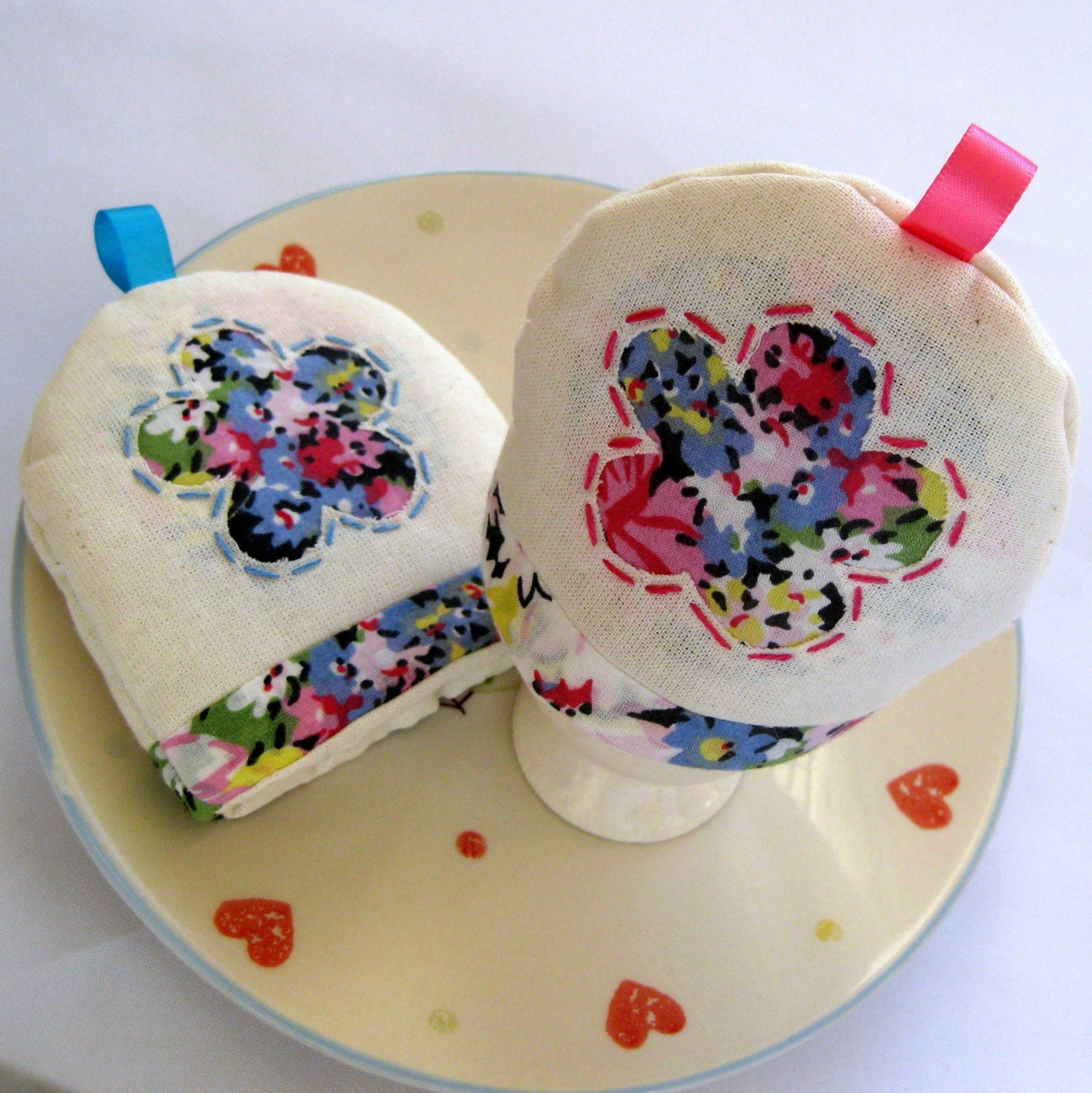 Bright Floral Egg Cosy Pair