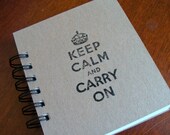 Keep Calm and Carry On, 4.25 x 5.5 Handmade Notebook,Notepad, To Do List, Shopping List, Journal, Diary, Paper Goods, Stationery
