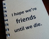 Friendship Journal, 4.25 x 5.5 Handmade Notebook, Best Friends Journal, Diary, Books and Zines, Paper Goods, Stationery