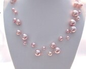 Modern and beautiful Swarovski Pearl beaded double cord necklace- several colors available- wedding/prom/special event