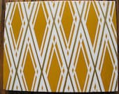 Mustard, Metallic Gold and White Geometric Painting