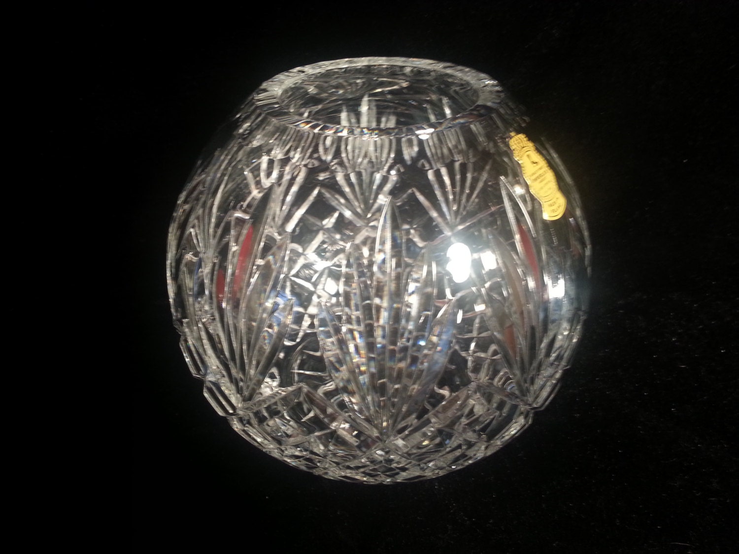 Lead Crystal Globe Sphere Round Vase Poland by OldGLoriEstateSale