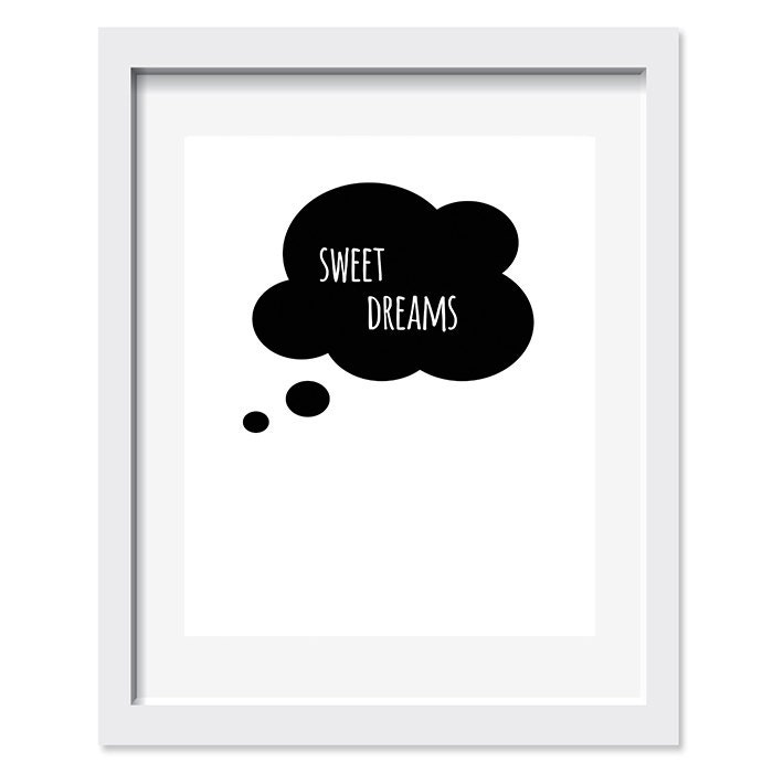 Nursery Print, Baby Room Decor, Sweet Dreams Nursery Art, Typography Poster, Dream Inspirational Quote