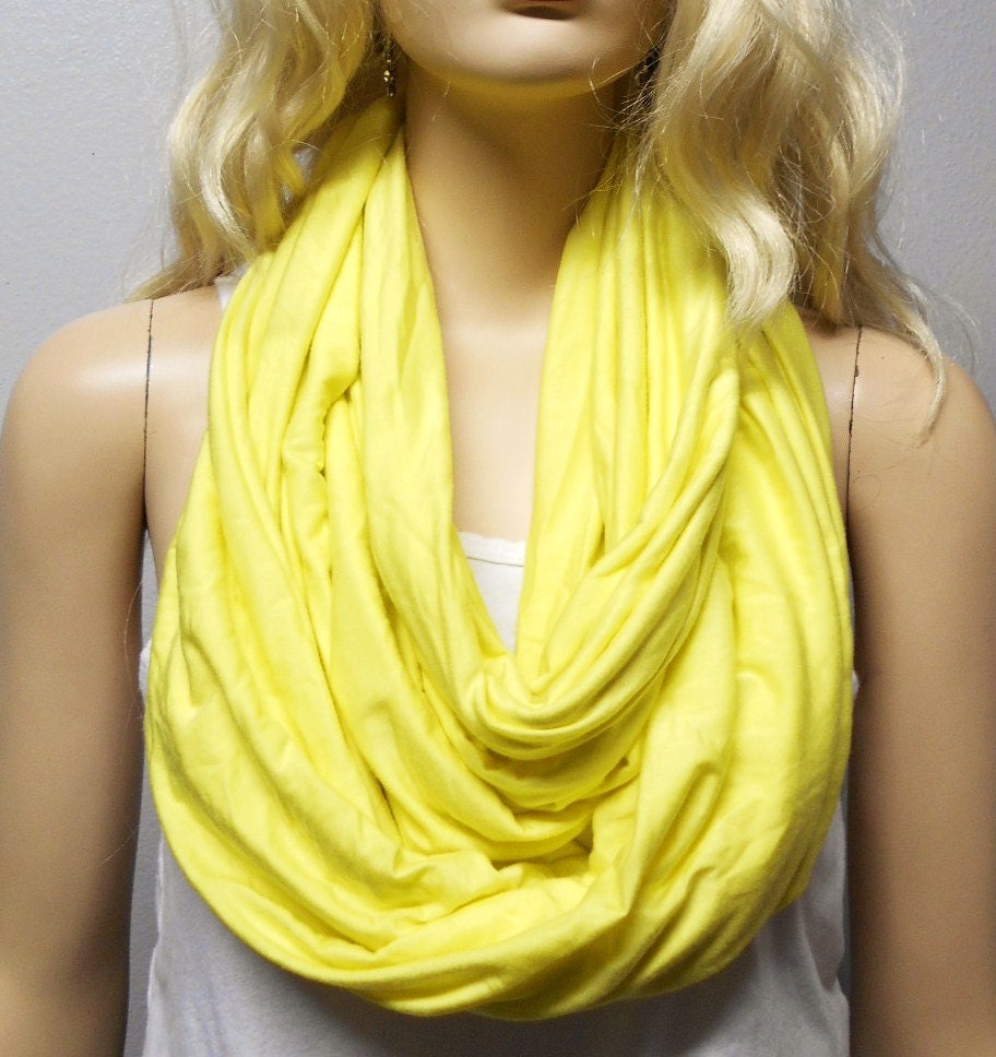 Cute Lemon Pie Yellow  Infinity Scarf SUPER Soft Knit