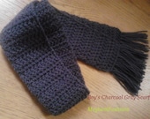 Childrens Scarf // Crochet // Gray  // outerwear for girl or boy // winter clothes // Baby Toddler or Kids