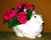 Rabbit Planter  Italy Handmade Vintage Pottery Housewares Home Decor Kitchen
