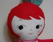 APPLE GIRL Plushie - Made to order kawaii handmade ragdoll plush toy childrens toy art doll