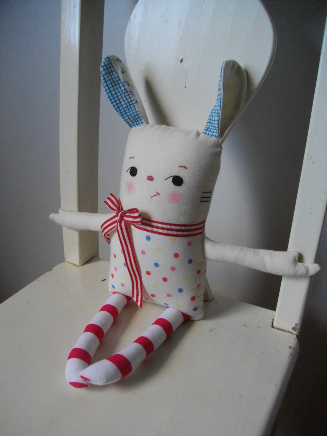 KAWAII BUNNY plushie - Handmade vintage-inspired plush toy rag doll baby toy EASTER zakka