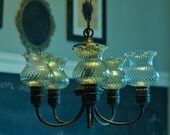 Vintage Chandelier Lighting- Chocolate Brown, Traditional, Glass Shades, Home Decor
