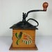 Vintage Wood and Cast Iron Hand Crank Coffee Grinder