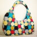 OOAK Blue Handbag with Multi-Colored Circles