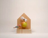 Fruit bird feeder, suet, bread, unique wooden feeder for hungry birds, natural and simple, eco friendly
