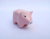 Little Chubby Pig Hand Sculpted Clay Animal Totem Figurine "Sam"