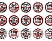 School Spirit COUGARS (Choose Color) Bottle Cap Images 4x6 Bottlecap Collage Scrapbooking Jewelry Hairbow Center