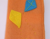 Orange, Yellow and Blue Kites Felt Needle Case