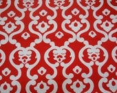 Modern Fabric, Stylish Decorative Fabric. Red and White Cotton Home Decor Upholstery Fabric Yardage (1) Yard 36'' Length 55'' Width.