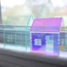 Set of 2 acrylic houses in different sizes and colors