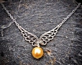 Harry Potter's Golden Snitch Sterling Silver and Glass Pearl Anklet