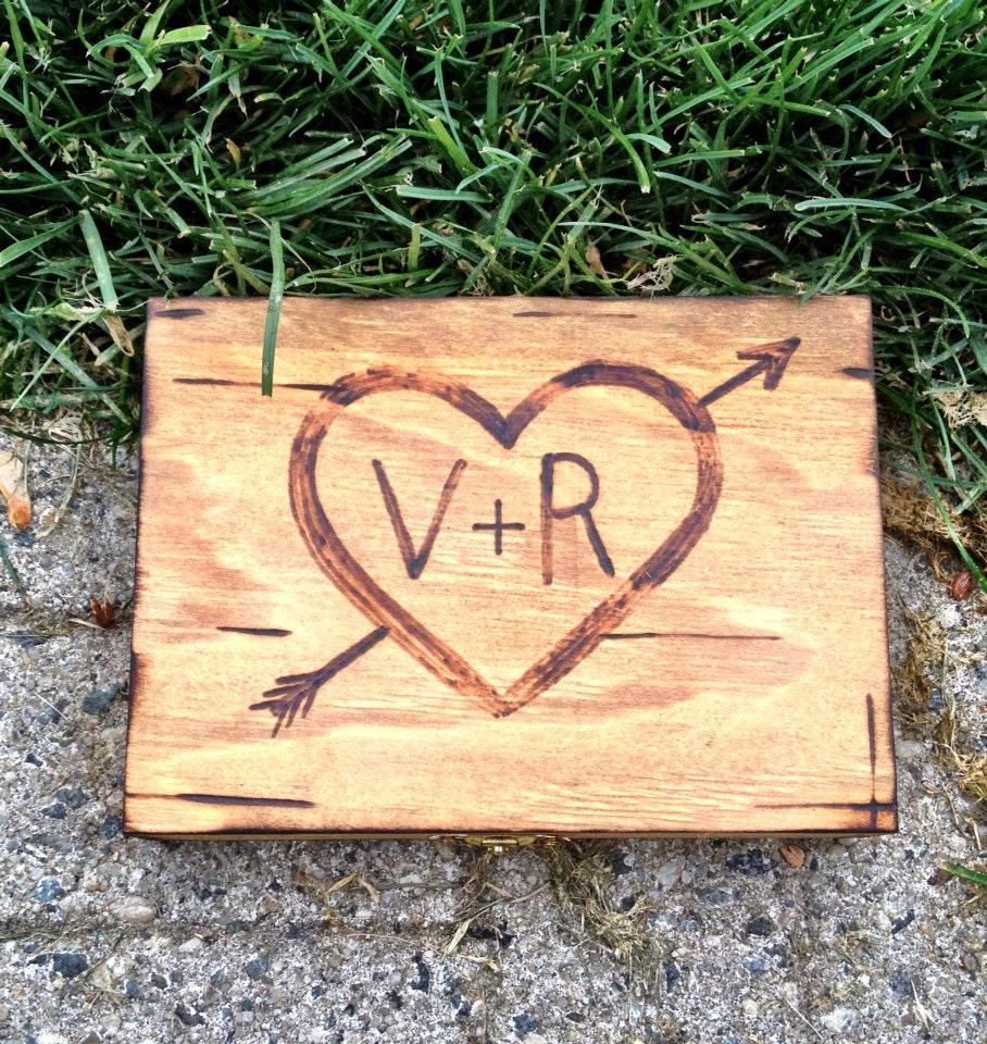 Custom Rustic Wood Ring Box for wedding ceremony /ring bearer