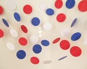 July 4th Red White & Blue Paper Garland, Patriotic Decor, Holiday, Military, Birthday